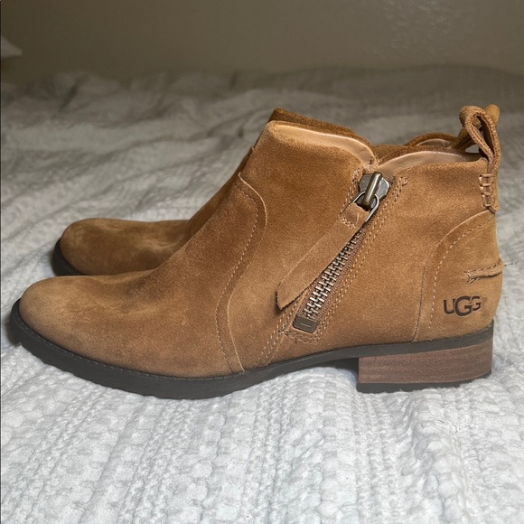 UGG Shoes - UGG Chestnut Suede Zipper Boots size 6